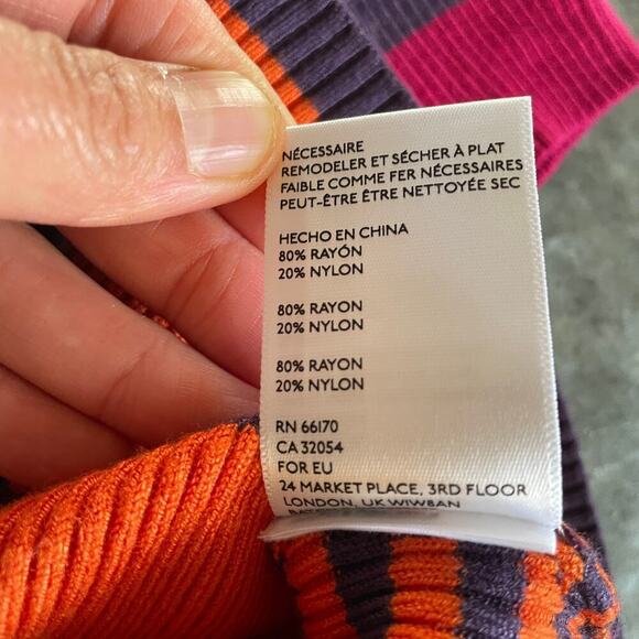 Urban Outfitters Kimchi Blue Riley Off Shoulder Ruffle Stripe Knit Top Medium - Picture 6 of 11